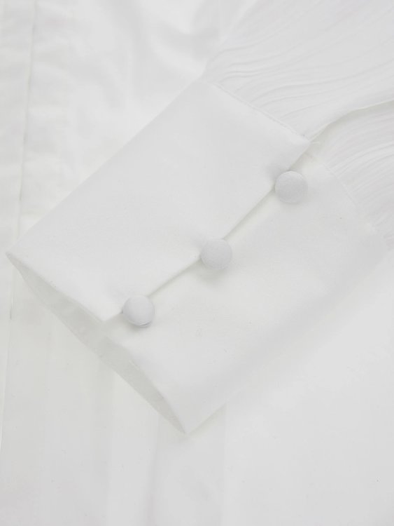 Luxusní Pleated sleeves košile, Bílá barva, M