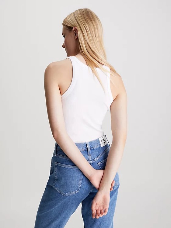 Variegated top – Calvin Klein Jeans, Bílá barva Ženy