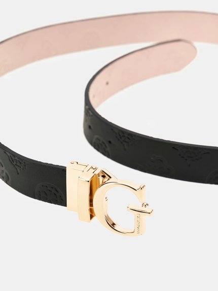 Módní James 4g logo pásek, Černá, Růžová barva, 2024