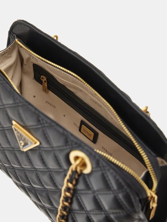 Módní Giully Dome Satchel velká kabelka, Černá barva, 2024