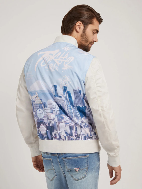 City bunda – Guess, Bílá barva Muži