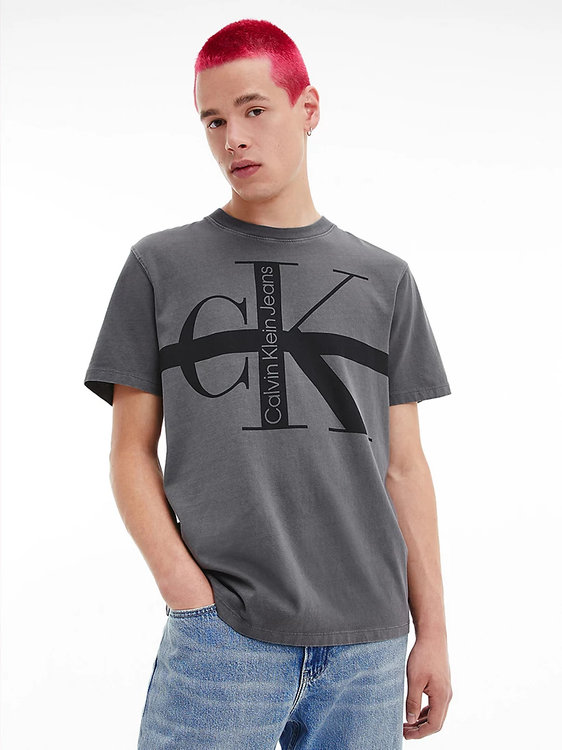 Stripe washed tričko – Calvin Klein Jeans, Šedá barva Muži