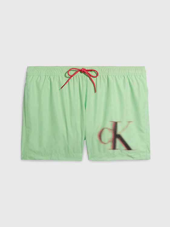 Calvin Klein Swimwear – CK Monogram plavky, Zelená barva
