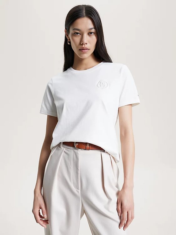 Tommy Hilfiger – Modern Regular triko, Bílá barva