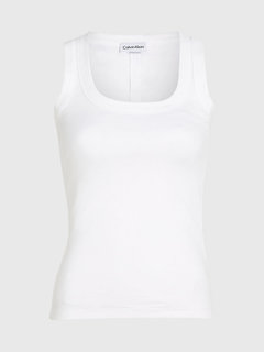 Cotton Rib Tank tílko Bílá barva Ženy