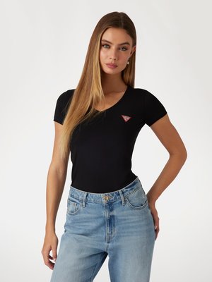 GUESS – Mini Triangle triko, Černá barva