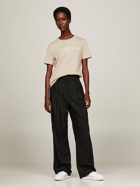 Corp Logo triko – Tommy Hilfiger, Béžová, Krémová barva Ženy