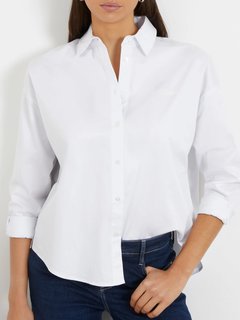 Módní Nicla Embro košile, Bílá barva, 2024