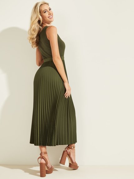 Guess – Erynn šaty, Khaki barva 1