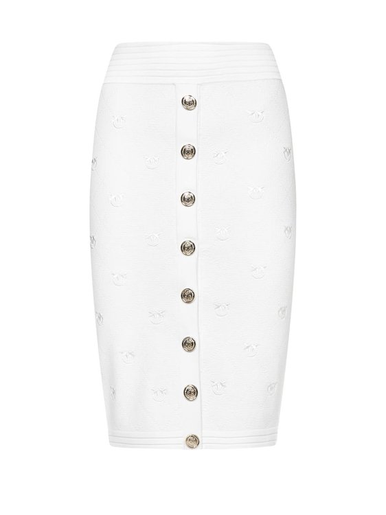 Pinko – Monogram sukně, Bílá barva