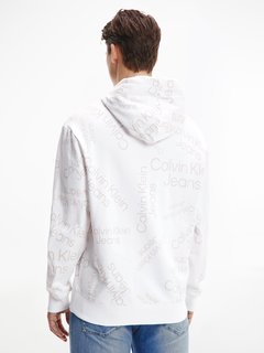 Calvin Klein Jeans, Bílá barva Logo Aop mikina