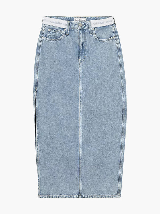 Maxi denim sukně Modrá barva Ženy