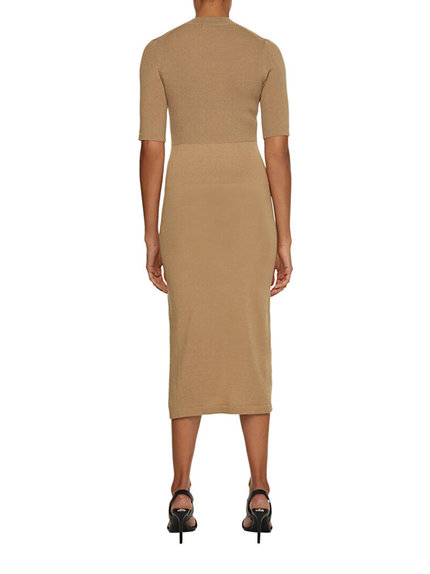 Módní Úpletové šaty, Krémová barva, 2022