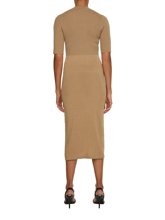 Módní Úpletové šaty, Krémová barva, 2022