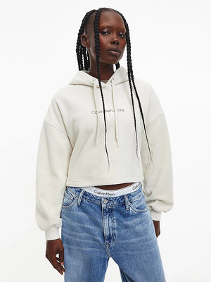 Polar fleece mikina – Calvin Klein Jeans, Béžová barva Ženy