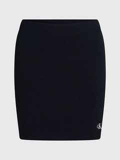 Slub Rib sukně Černá barva Ženy