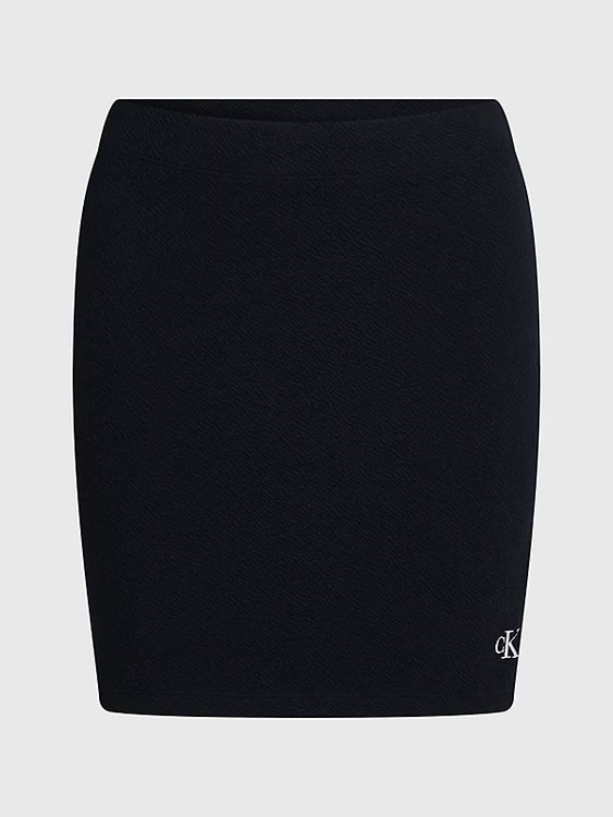 Slub Rib sukně Černá barva Ženy