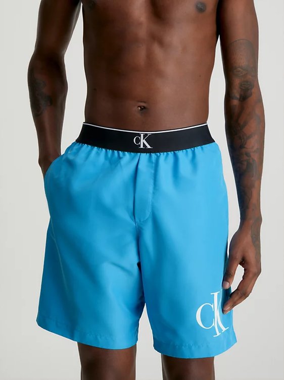 CK Monogram plavky – Calvin Klein Swimwear, Modrá barva Muži