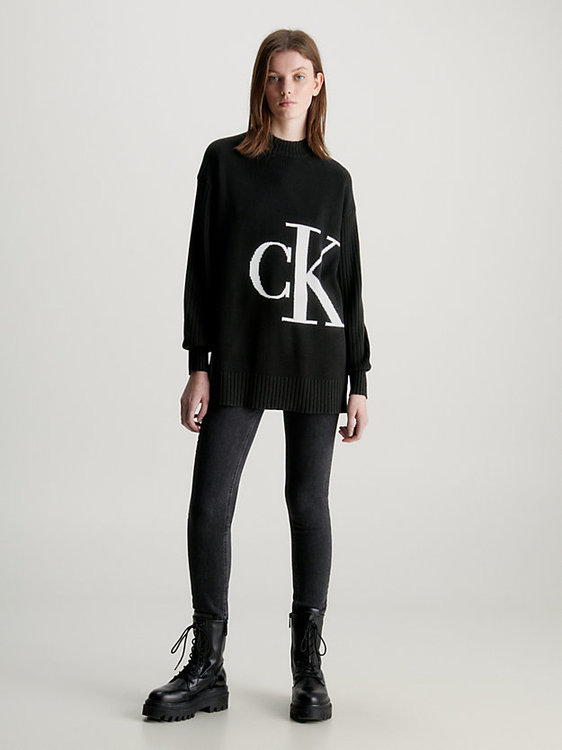 Módní Blown Up svetr, Černá barva, 2024