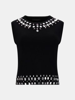 Rhinestones svetr Černá barva Ženy