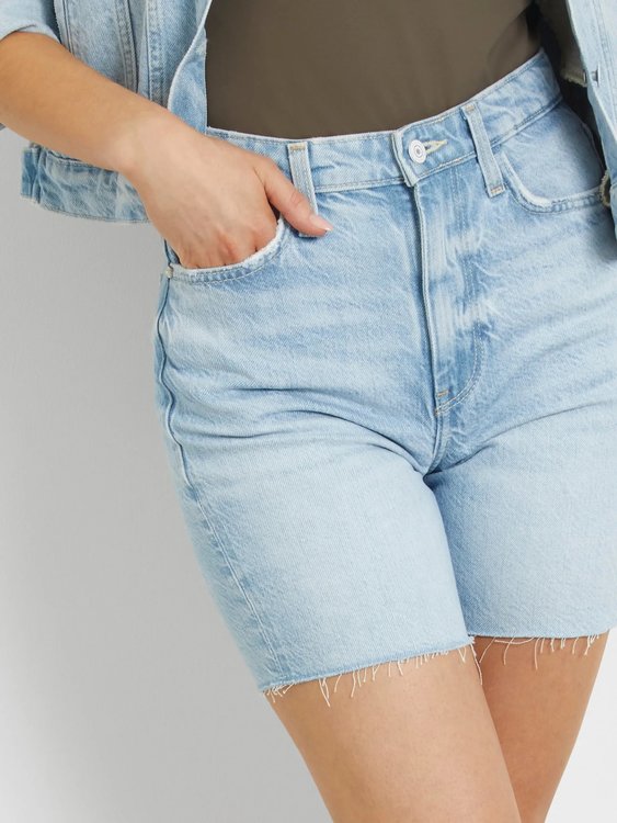 Luxusní High rise denim šortky, Modrá barva, 25, 26, 27, 28, 29, 30