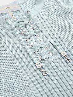 Selene Lace-Up šaty Modrá barva Ženy