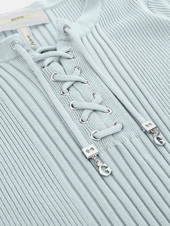 Selene Lace-Up šaty Modrá barva Ženy