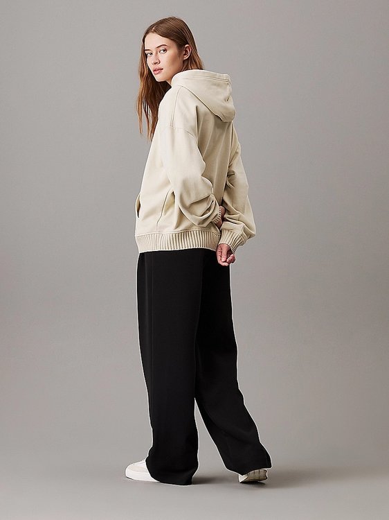 Woven Label mikina – Calvin Klein Jeans, Béžová barva Ženy