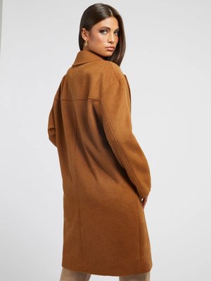 Elly kabát – Guess, Hnědá barva Ženy