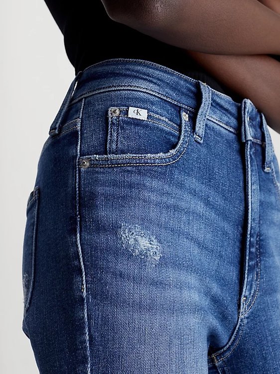 Módní High Rise Skinny jeans, Modrá barva, 2024