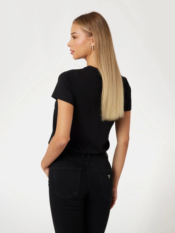 Módní Studded triko, Černá barva, 2024