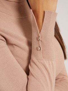 Luxusní Rolákový svetr, Béžová barva, XS, S, M