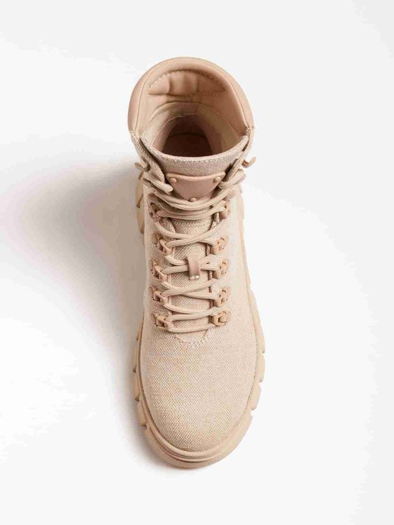 Guess – Hearly combat boots, Béžová barva 2