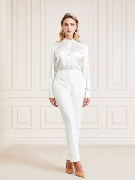 Módní Essence košile, Bílá barva, 2022