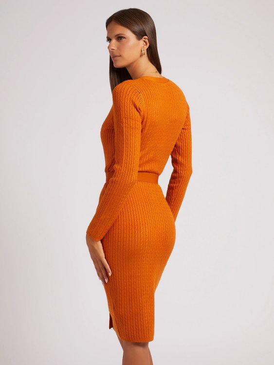 Lena šaty – Guess, Oranžová barva Ženy