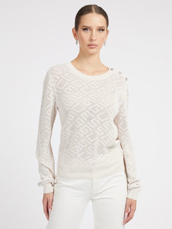 GUESS – Paula svetr, Bílá barva