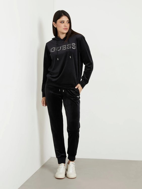 Couture mikina s kapucí – GUESS, Černá barva Ženy
