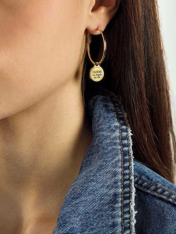 Hula Hoops náušnice – Guess, Zlatá barva Ženy