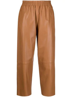 Pinko – Cropped kalhoty, Hnědá barva