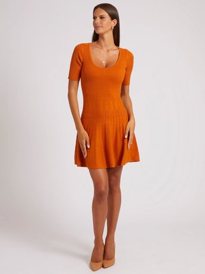 Módní Amelia šaty, Oranžová barva, 2022