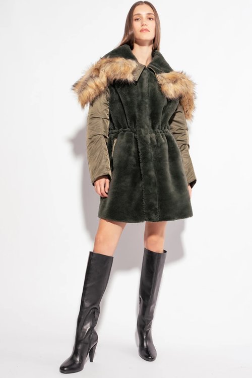 Pinko – Paquita bunda, Hnědá, Khaki, Zelená barva
