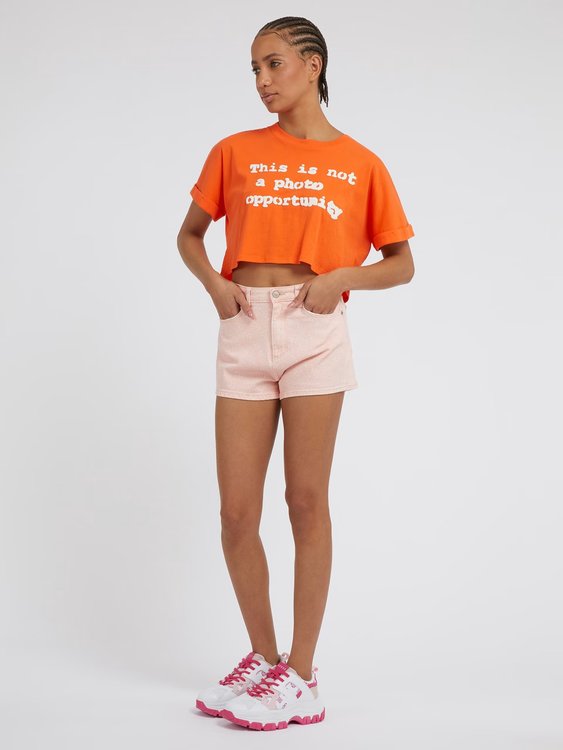 Not A Photo triko – GUESS, Oranžová barva Ženy