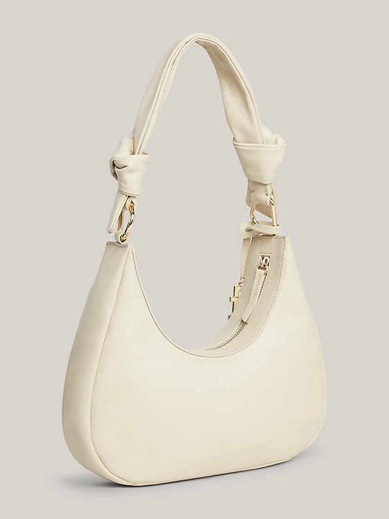 Pushlock Leather kabelka – Tommy Hilfiger, Krémová barva Ženy