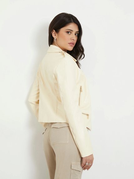 Módní New Monica Embossed bunda, Krémová barva, 2024