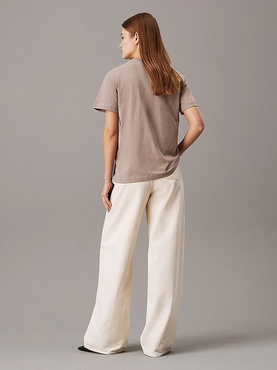 Nano Logo triko – Calvin Klein, Hnědá barva Ženy