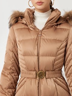 Luxusní W4BL41WEX52-G1DQ BUNDA PEŘÍ, Hnědá barva, XS, S, M, L, XL