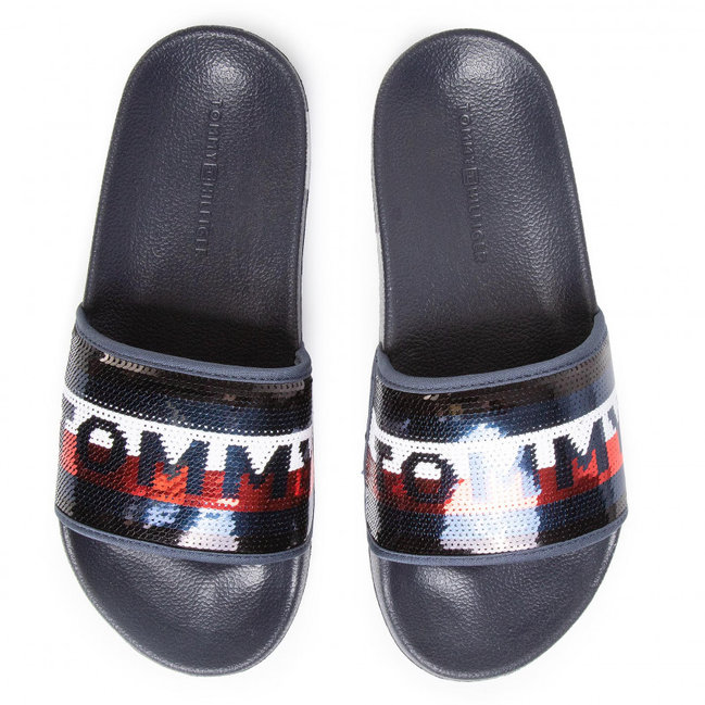 Sequins pantofle Navy barva Ženy