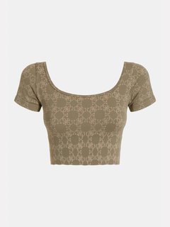 Della crop top Khaki barva Ženy