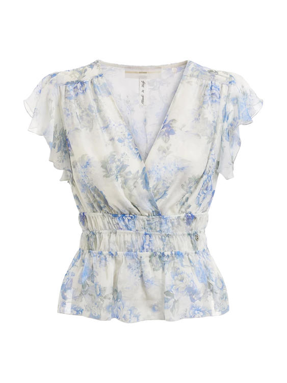 Luxusní Joandra top, Modrá, Multi barva, S, M