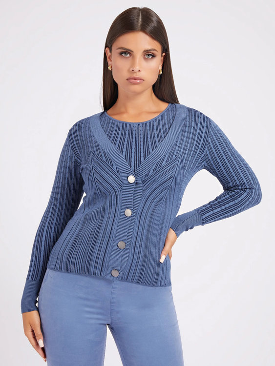 Módní Arielle svetr, Modrá, Navy barva, 2022